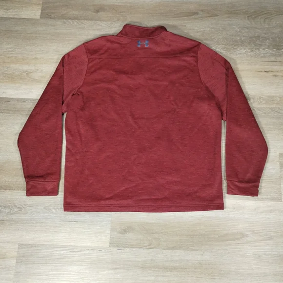 Under Armour Red Quarter-Zip Pullover Men XL Relaxed Casual Fall Winter Fashion - Picture 4 of 6